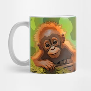 Baby Orangutan Abstract Mug